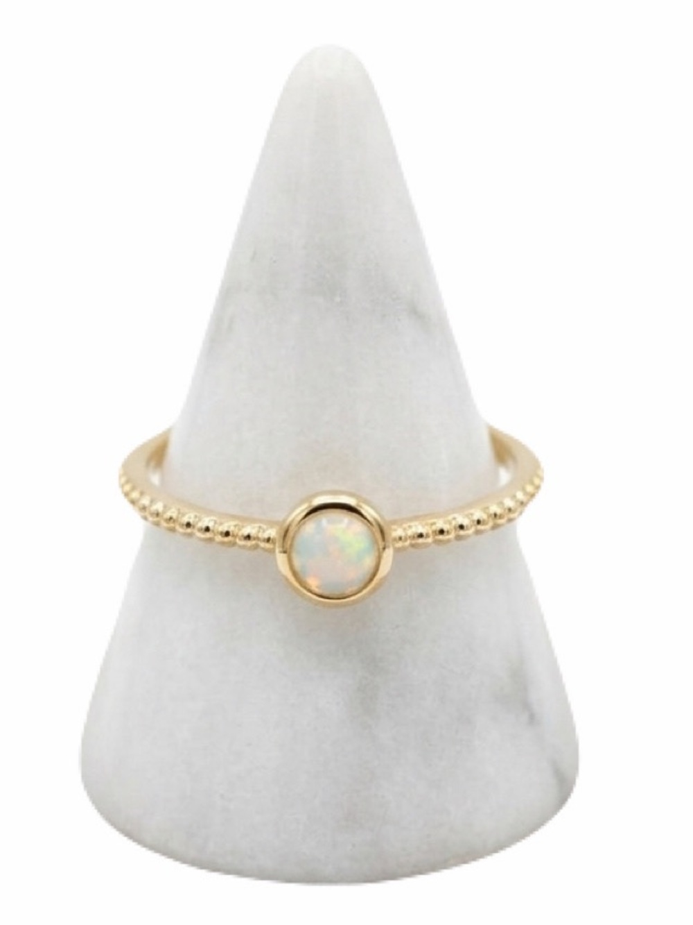 New Woman’s Pink Fire Opal 9k Gold Classy Boho Vintage Style Ring Size: 7